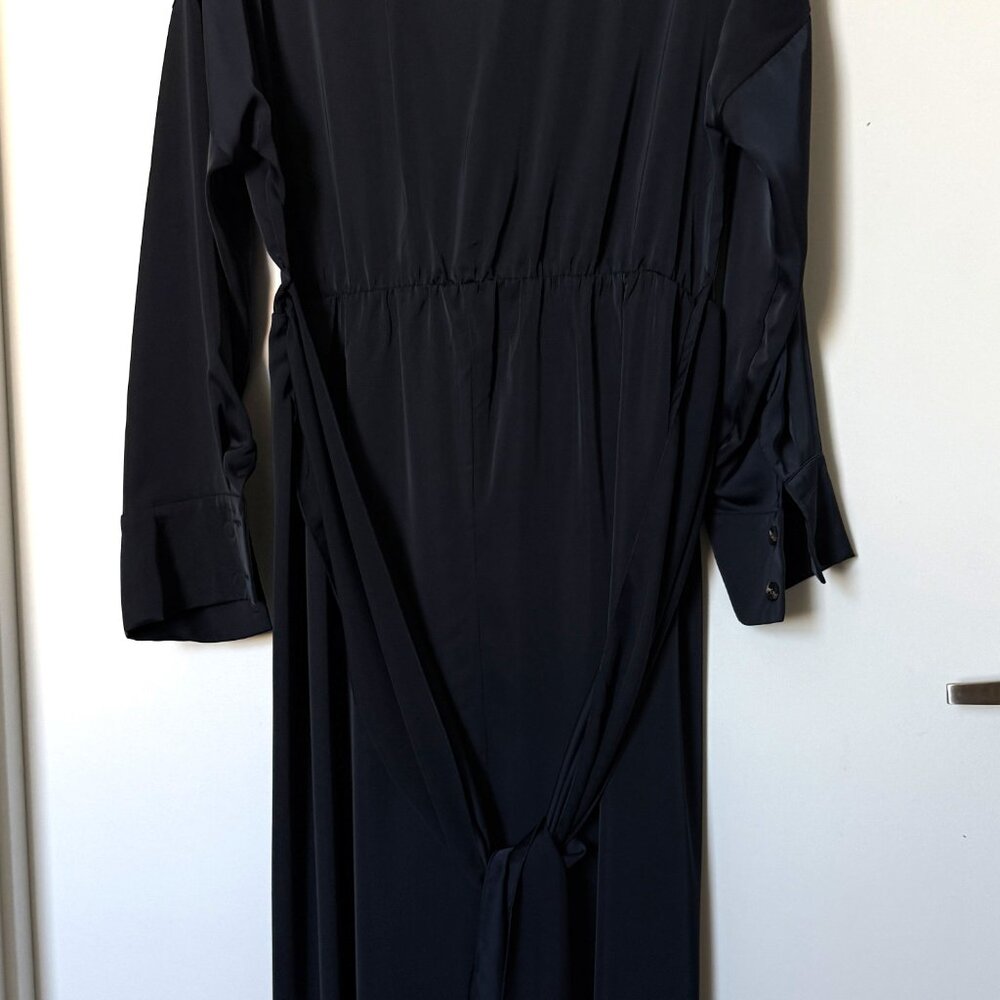 BTFBM Dress Women's Midi Dark Blue Long Sleeve Evening Size L - Picture 7 of 14